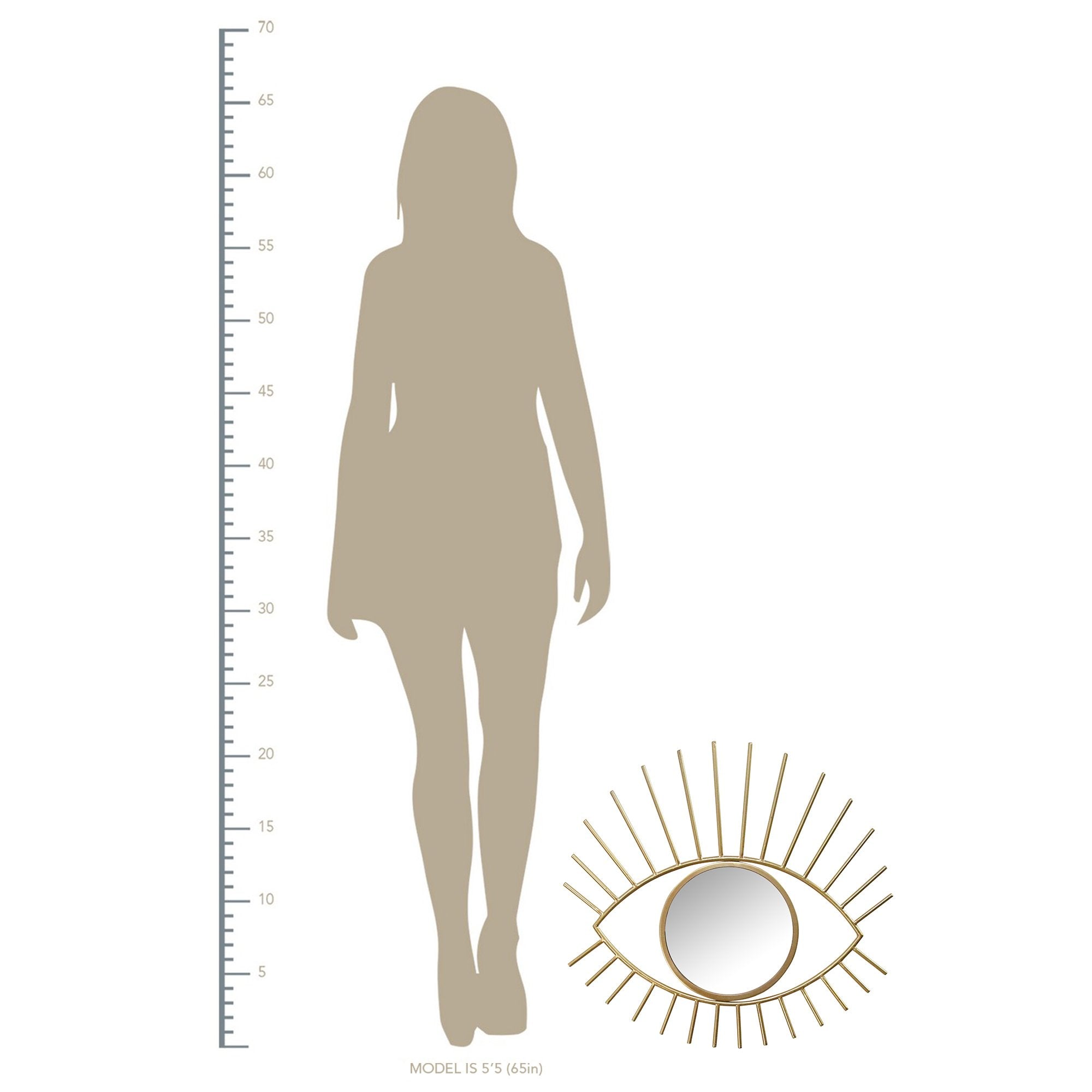 Gold Metal Eye Wall Mirror