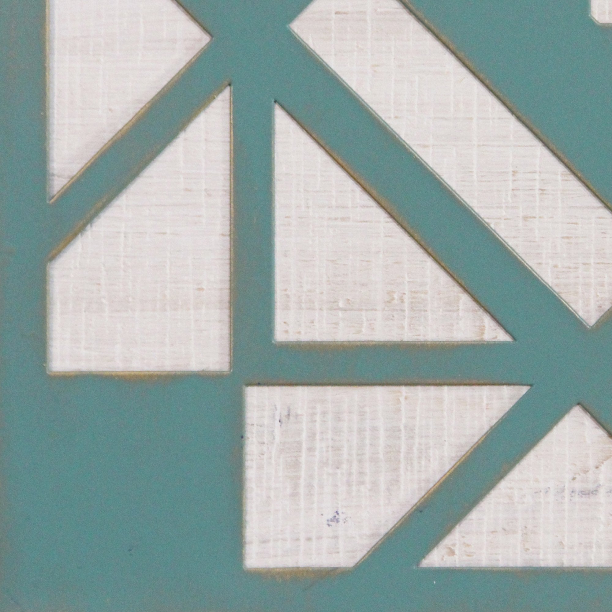 Green Aztec Metal and Wood Wall Decor