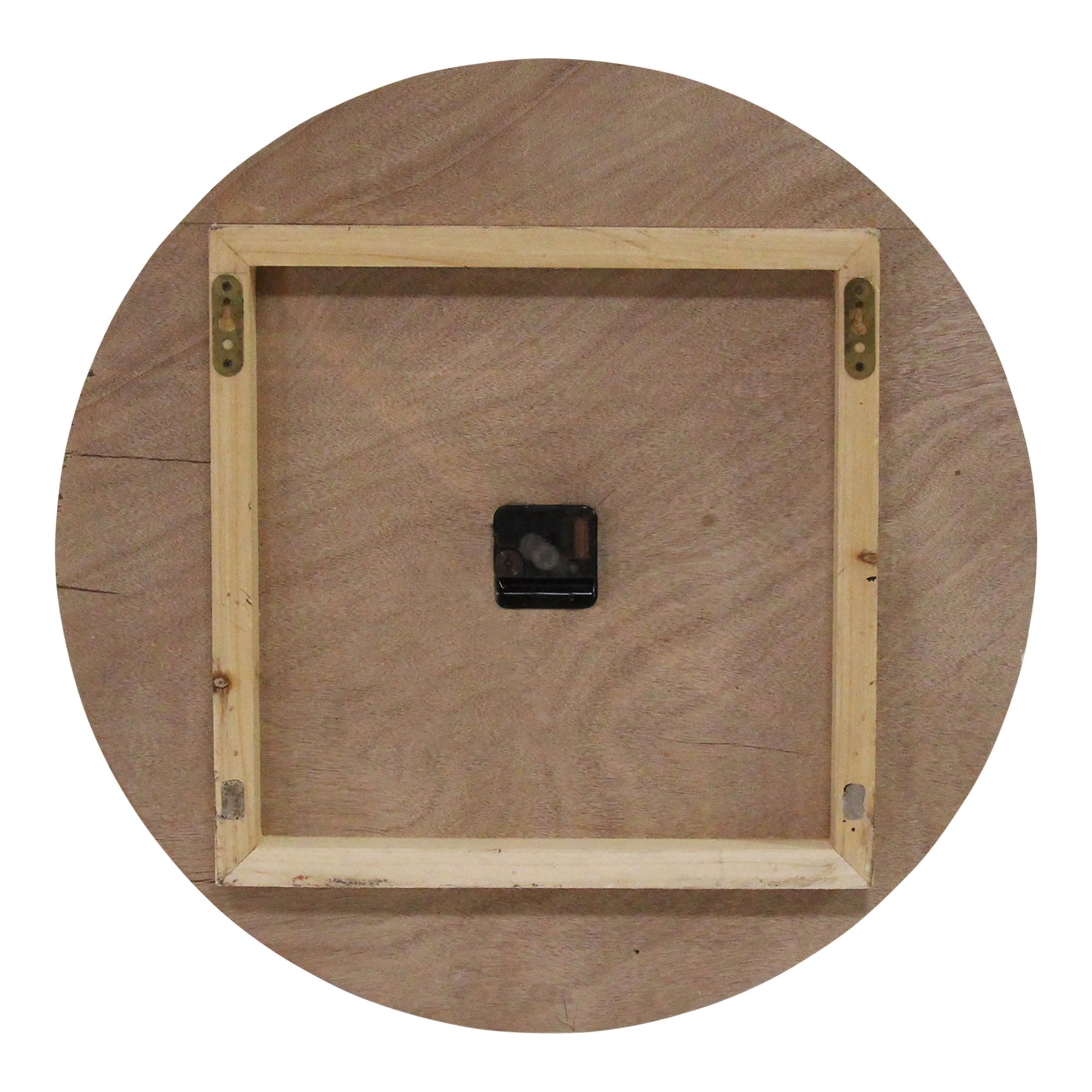 21" Round Distressed Wood-Grain Whitewash / Wall Clock