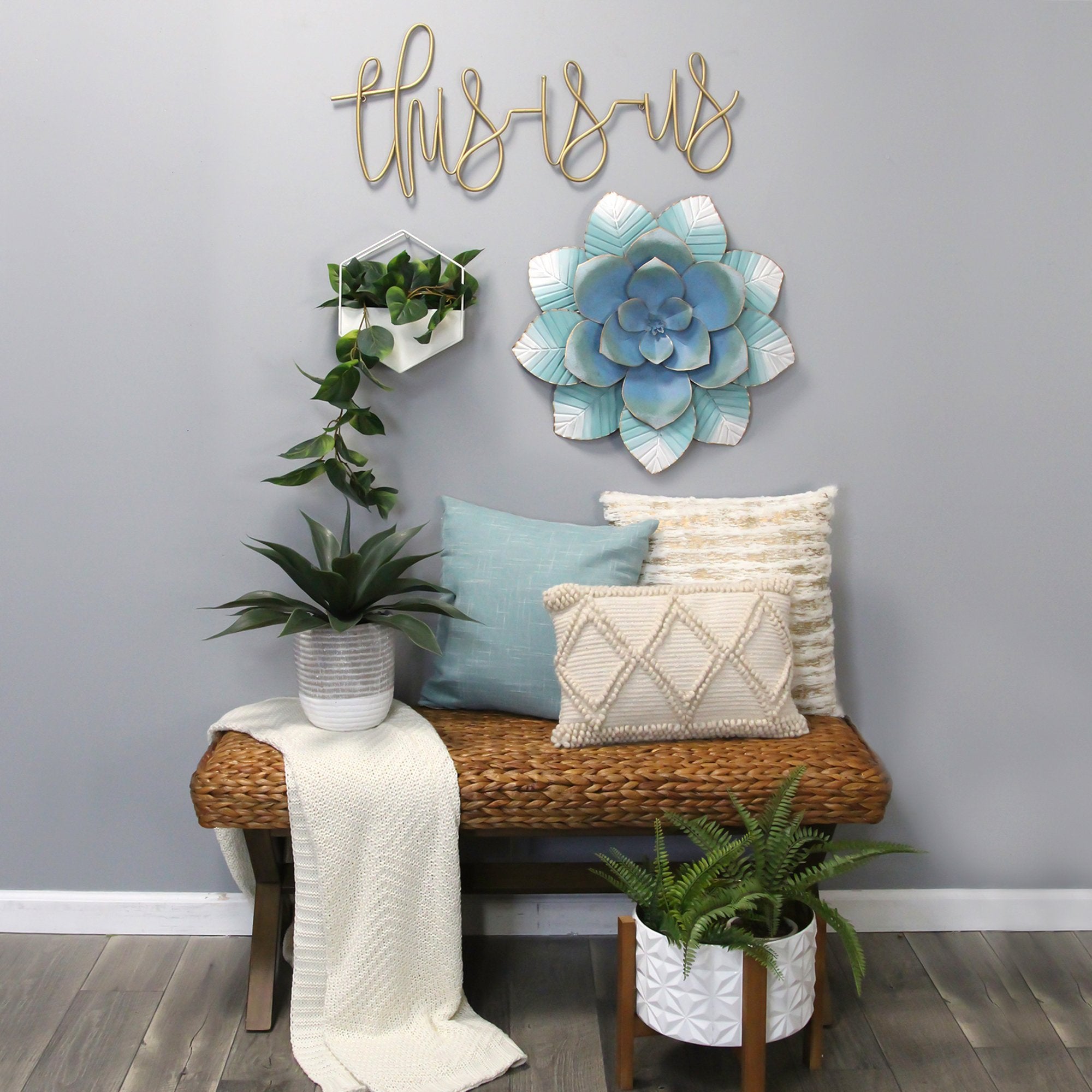 White Metal Wall Planter