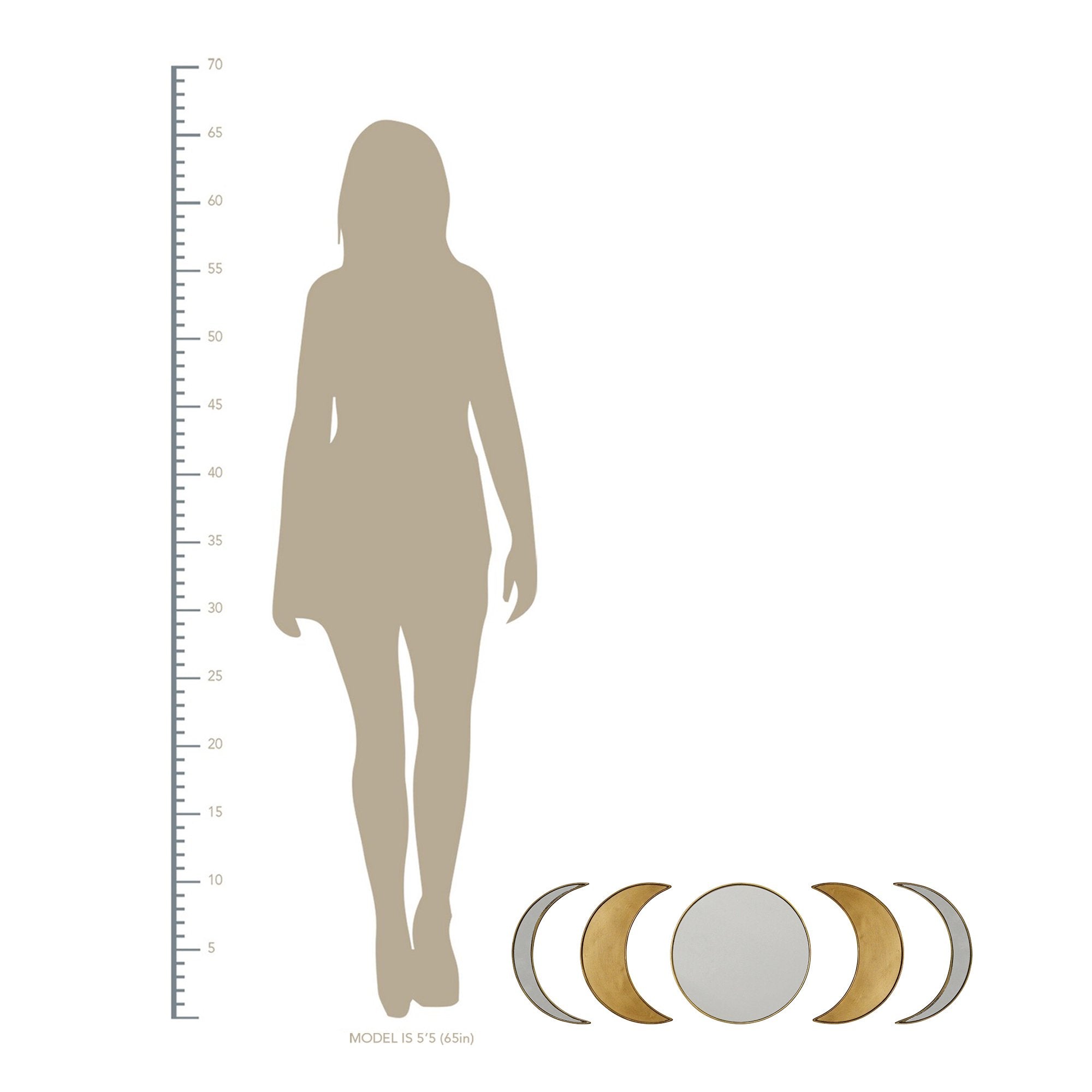 Antique Boho Moon Phase Wall Mirror