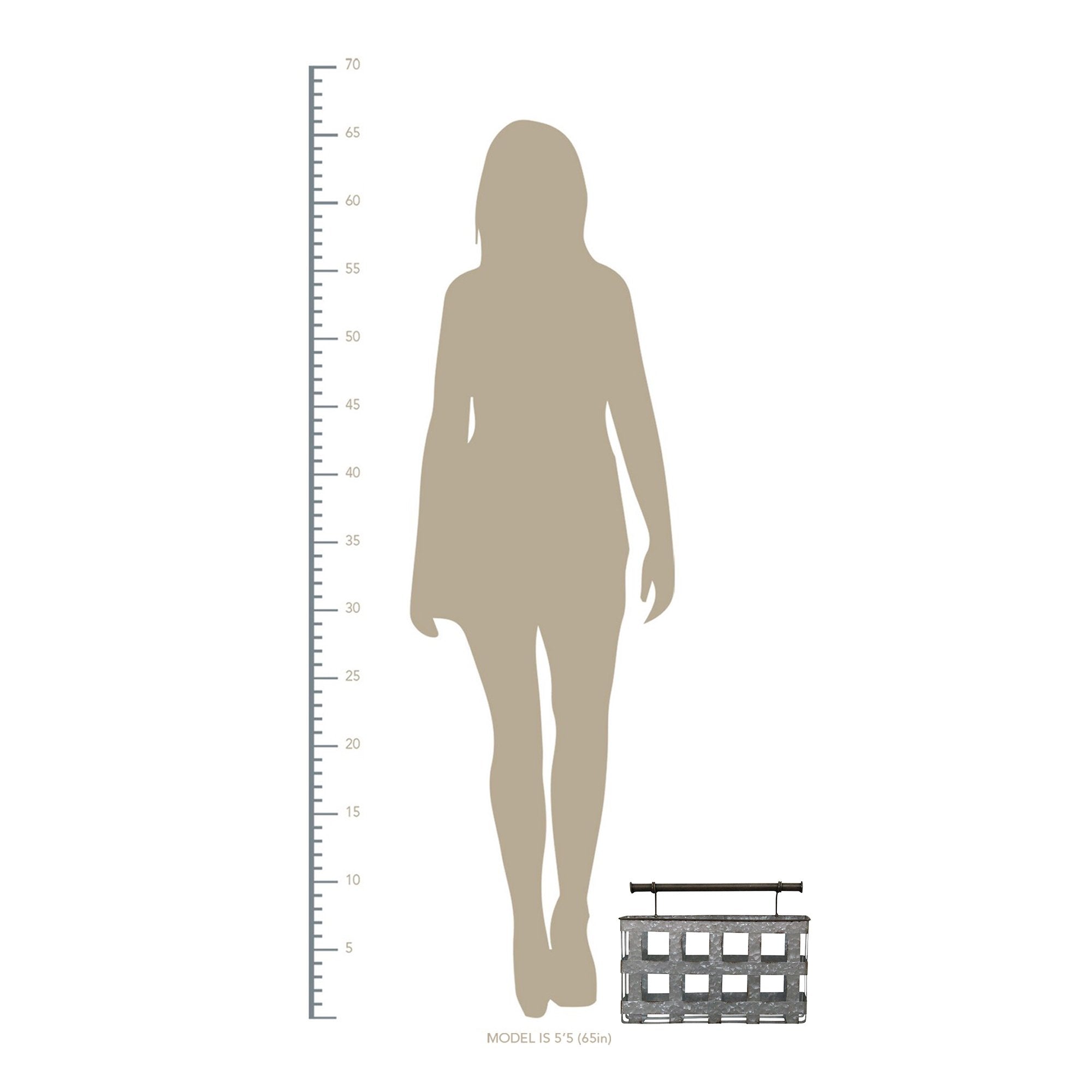 Galvanized Handcrafted Metal Wall Hanging Basket