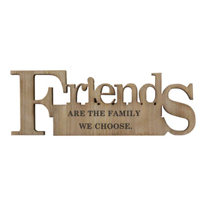 "Friends are the Family" Natural Wooden Wall Decor