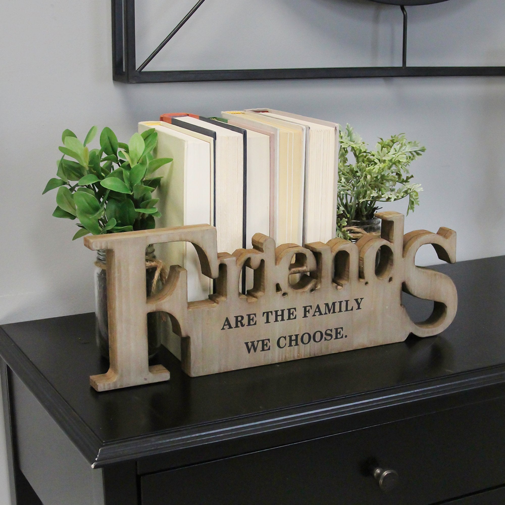 "Friends are the Family" Natural Wooden Wall Decor