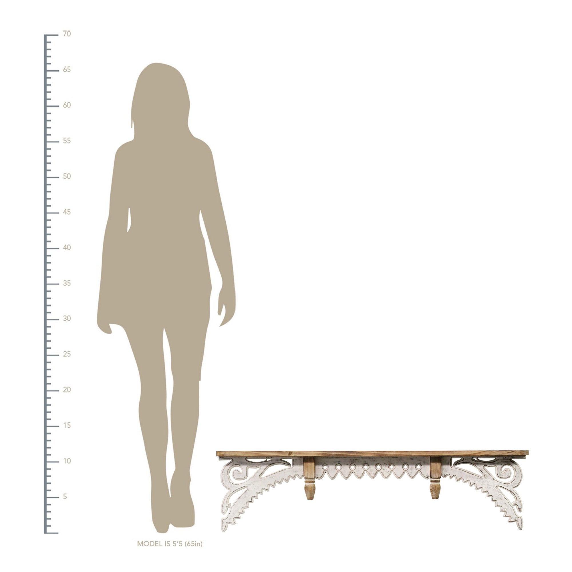 Distressed Vintage Wood Wall Shelf