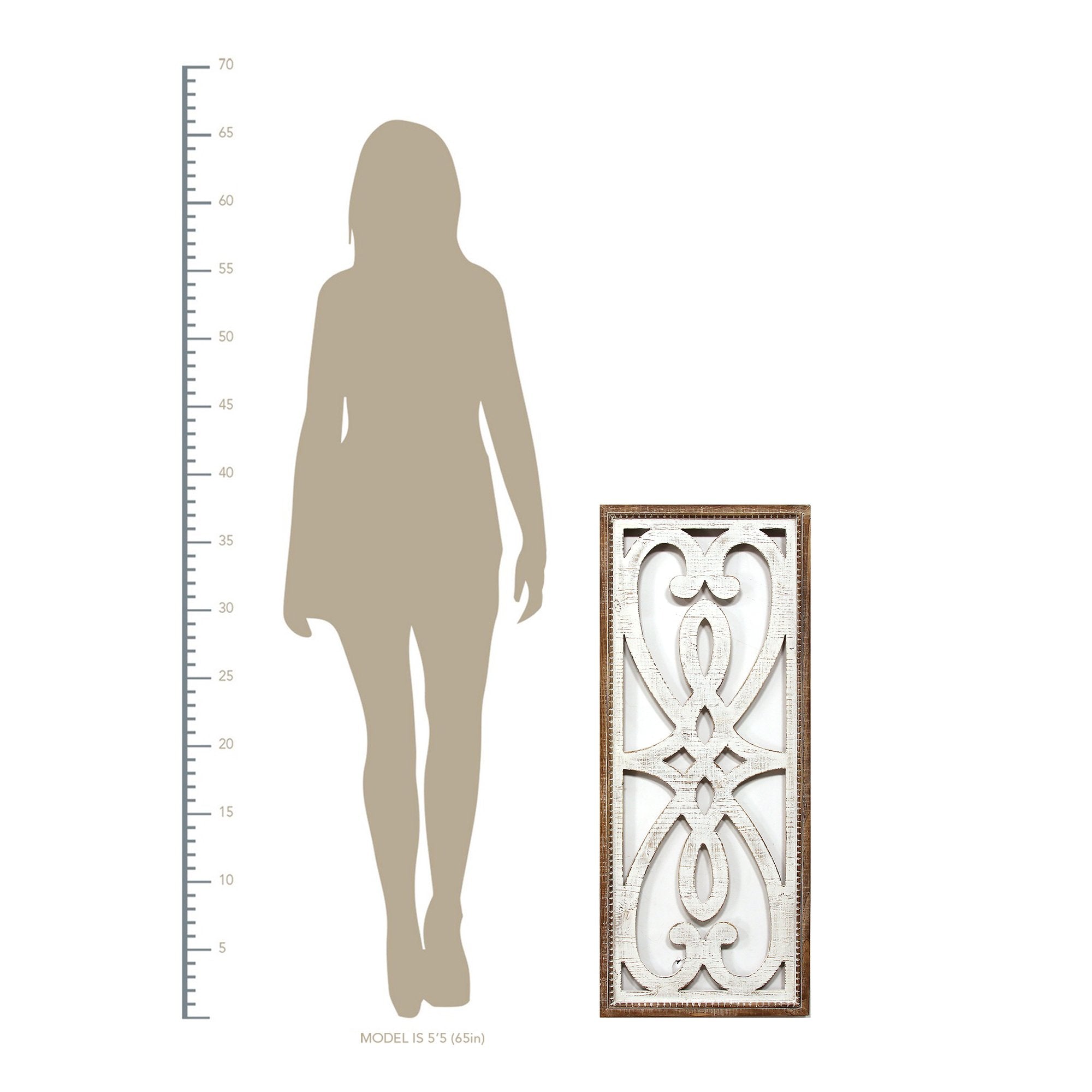 Distressed Heart and Fleur de Lis Wood Panel Wall Decor