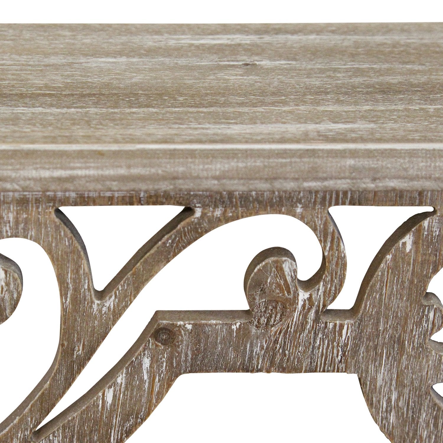 Distressed Vintage Wood Scroll Wall Shelf