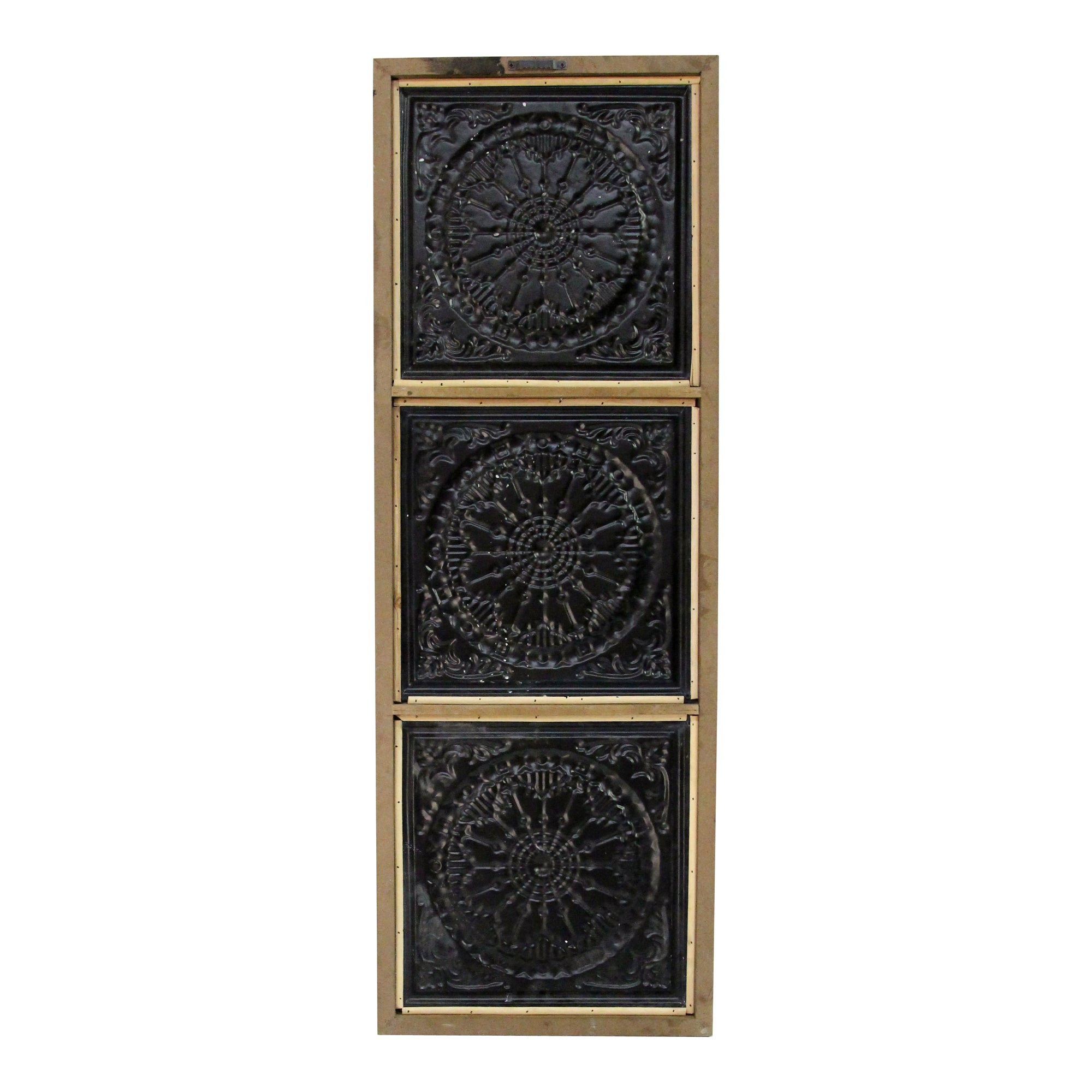 Distressed Mykonos Medallion Metal and Wood Wall Decor