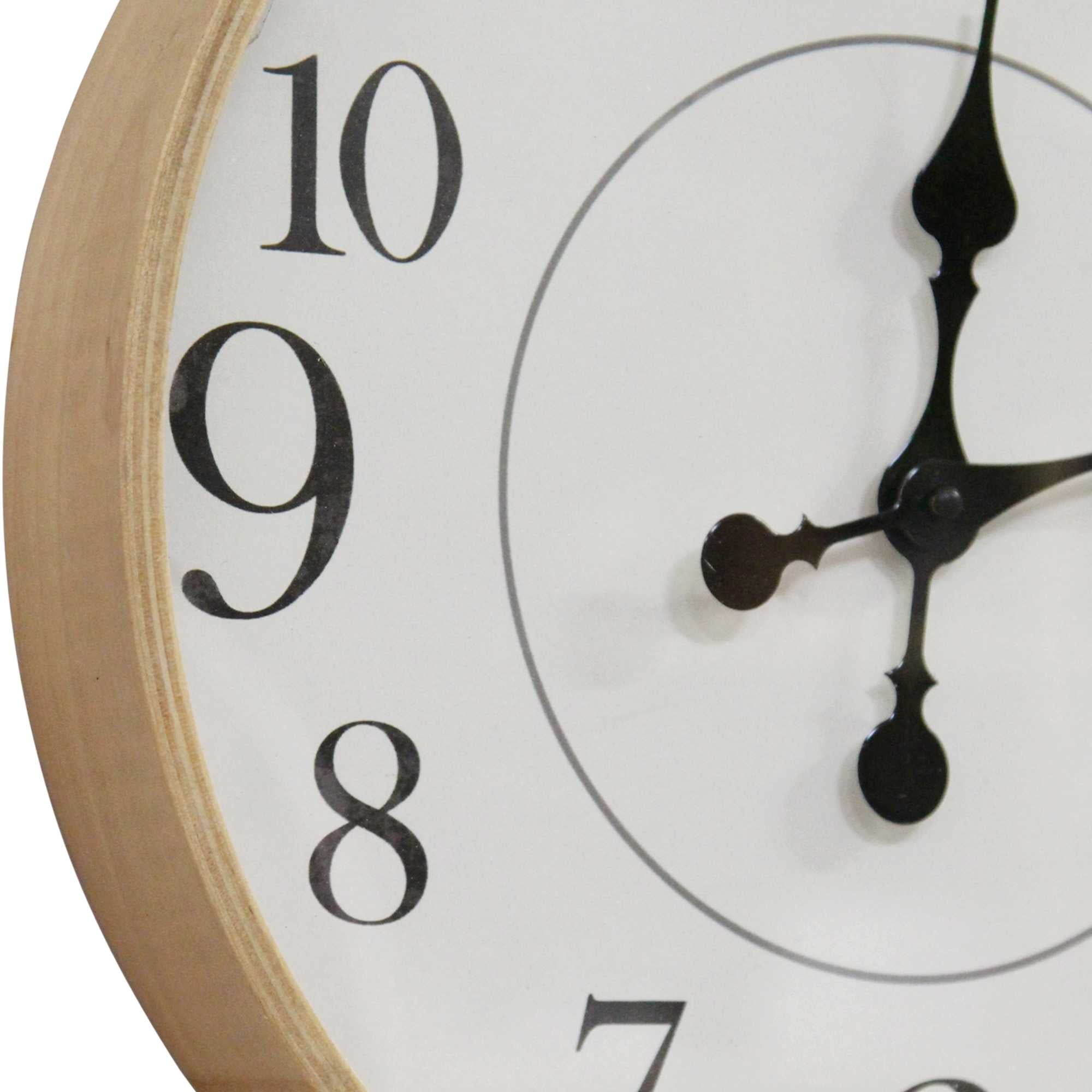 14" Maple Finish Wood Frame Wall Clock