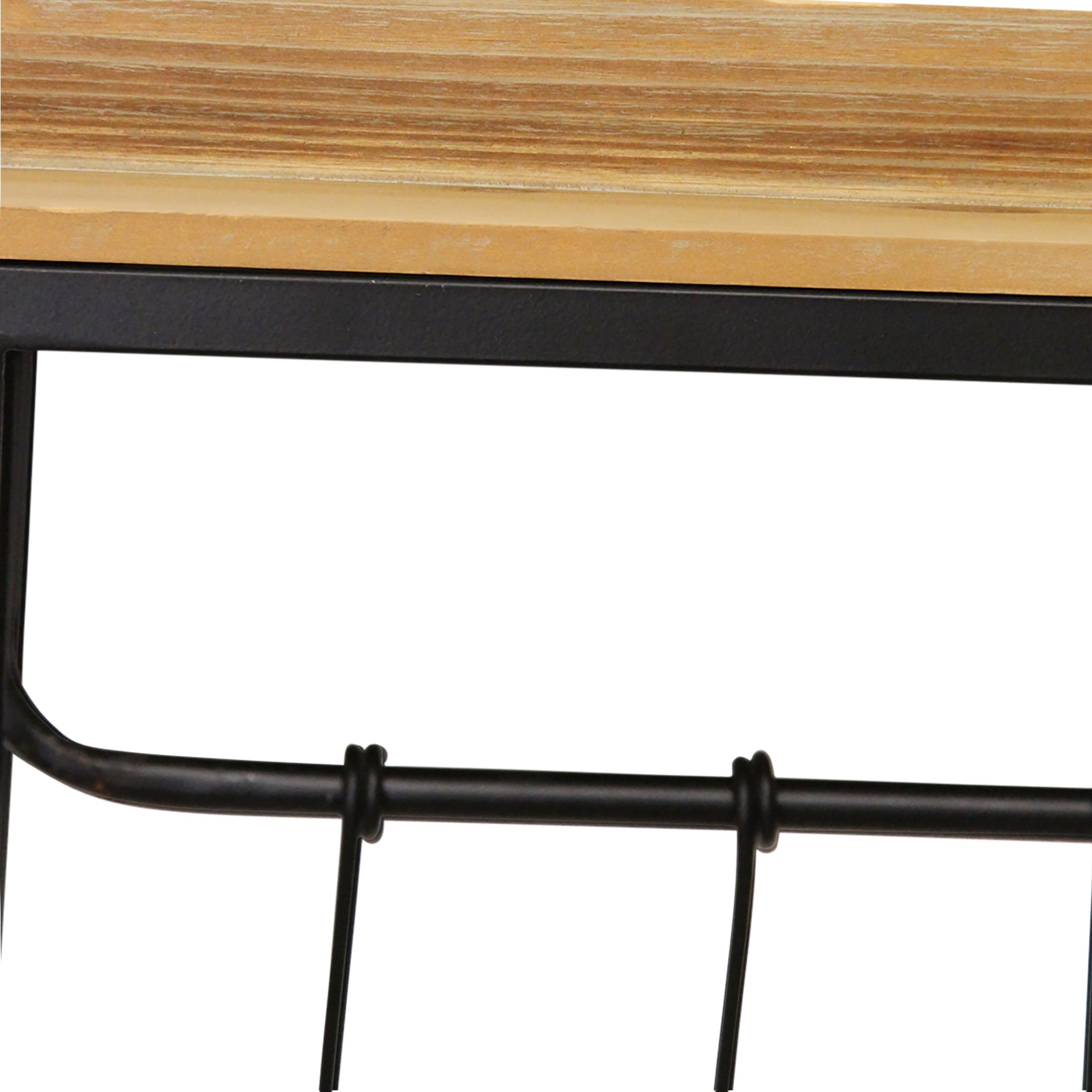 Modern Wood and Metal Wall Hanging Organizer with Sliding Hooks