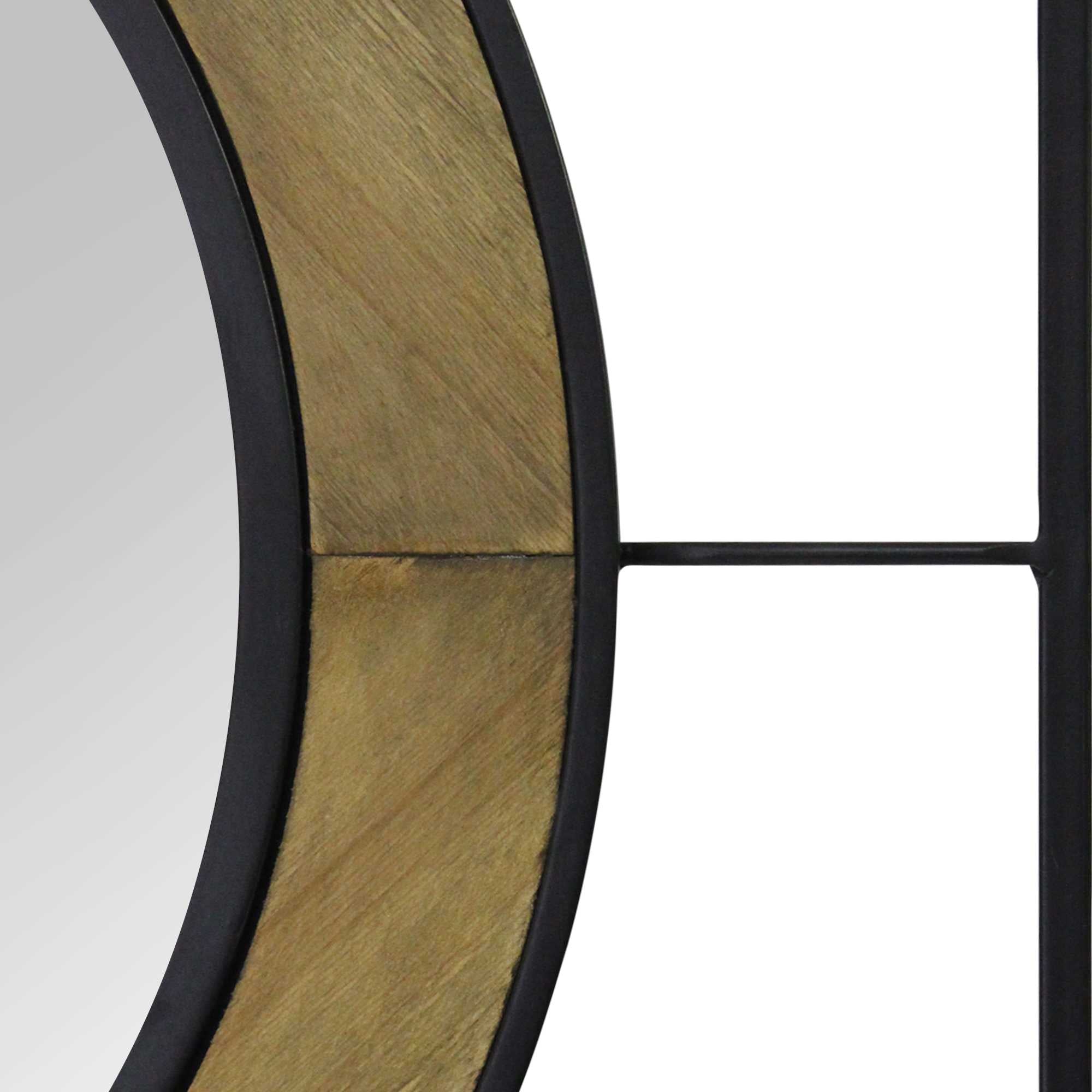 30" Modern Farmhouse Wood and Metal Wall Mirror