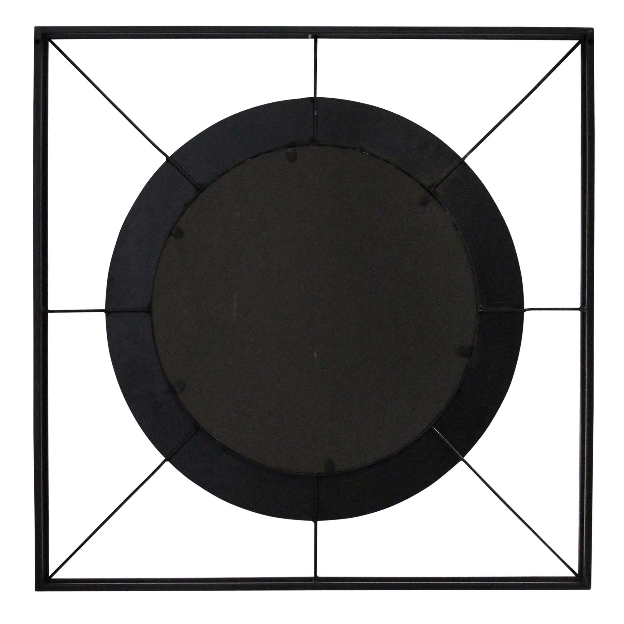 30" Modern Farmhouse Wood and Metal Wall Mirror