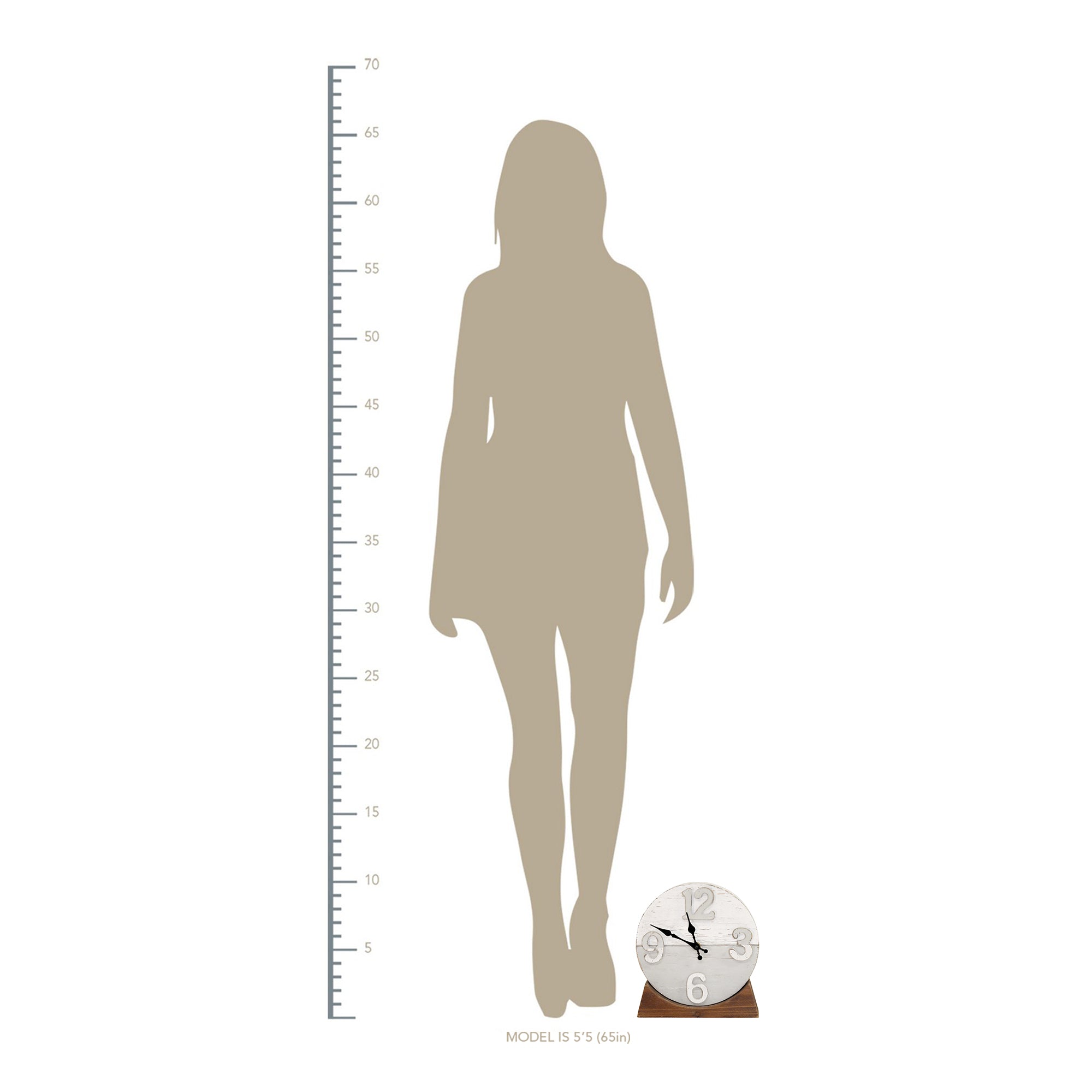 Coastal Two-Tone Wood Table Clock