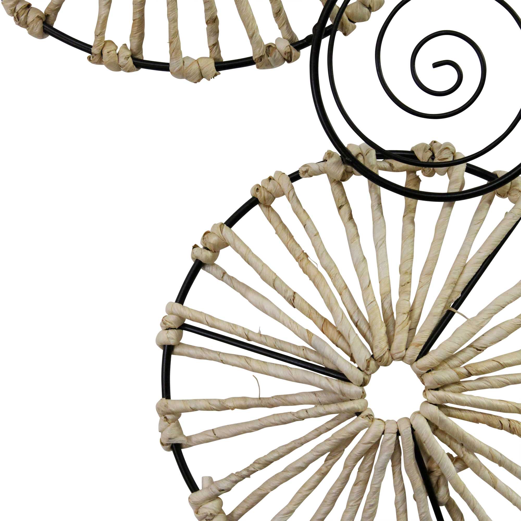 Woven Rattan and Metal Centerpiece