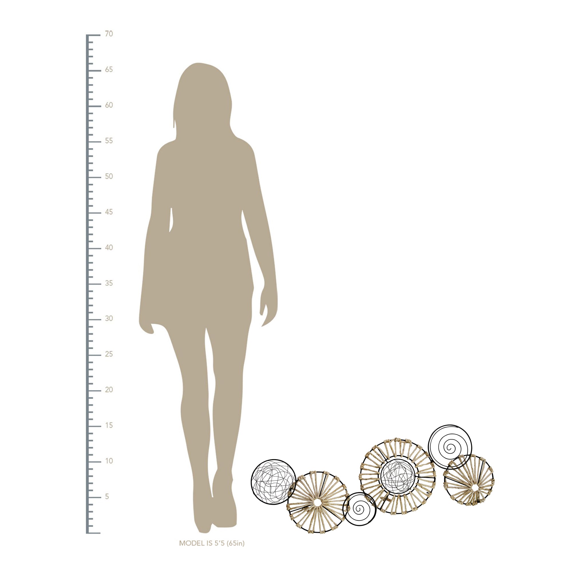 Woven Rattan and Metal Centerpiece