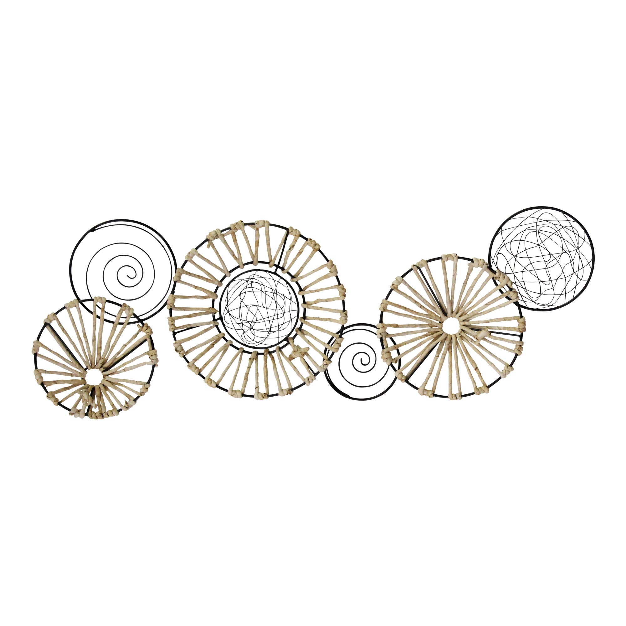 Woven Rattan and Metal Centerpiece