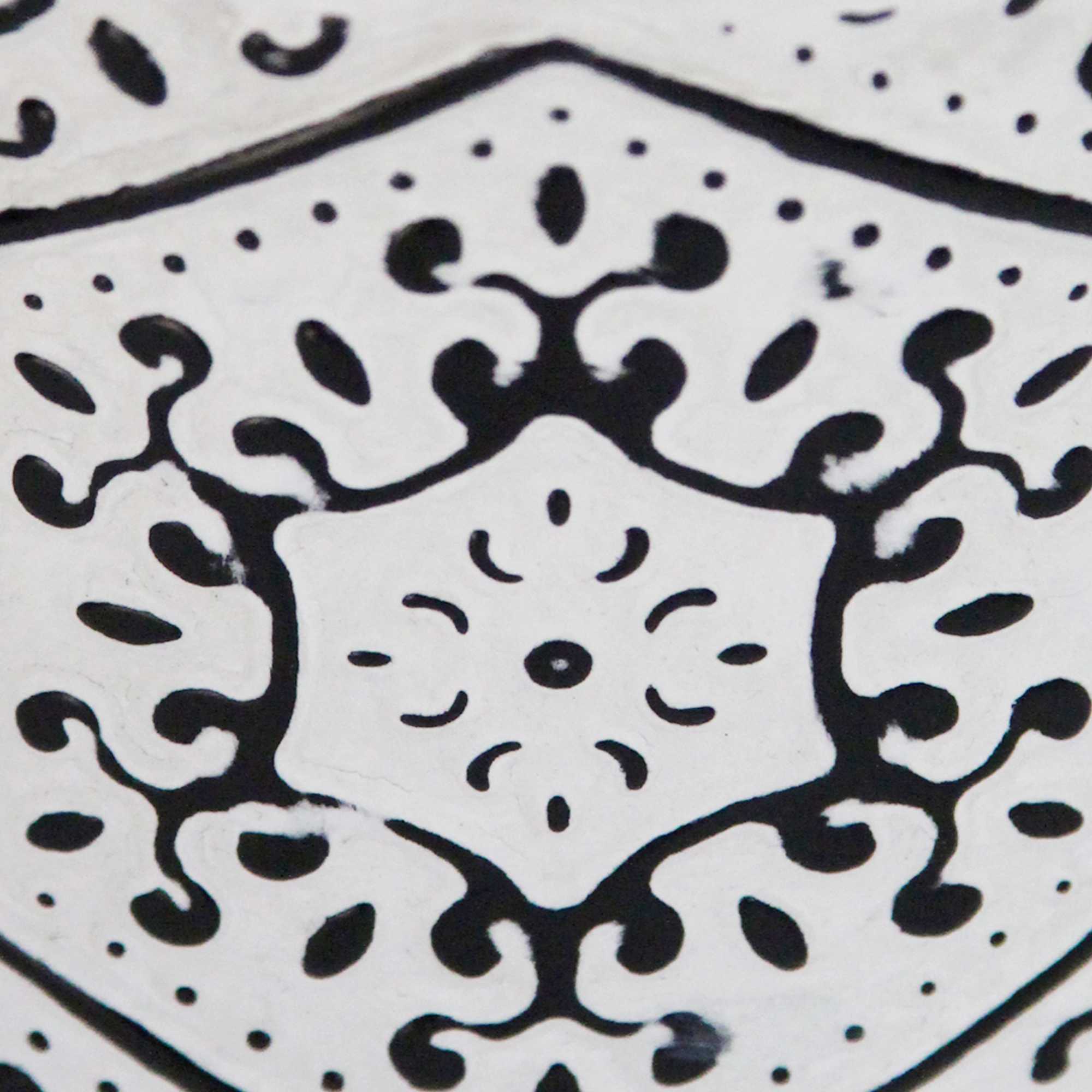 10" Black and White Metal Distressed Vase