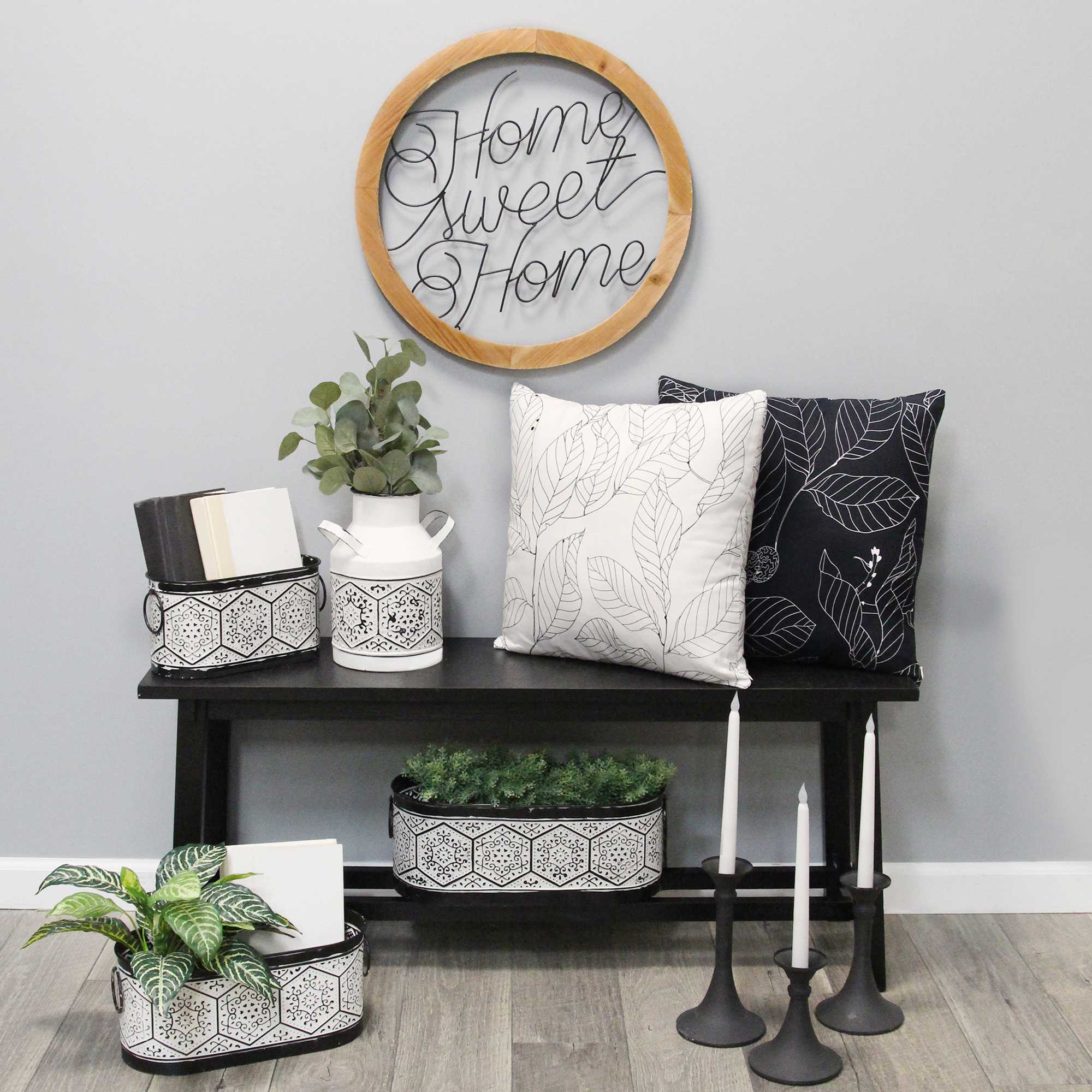 Black "Home Sweet Home" Wood and Metal Wall Decor