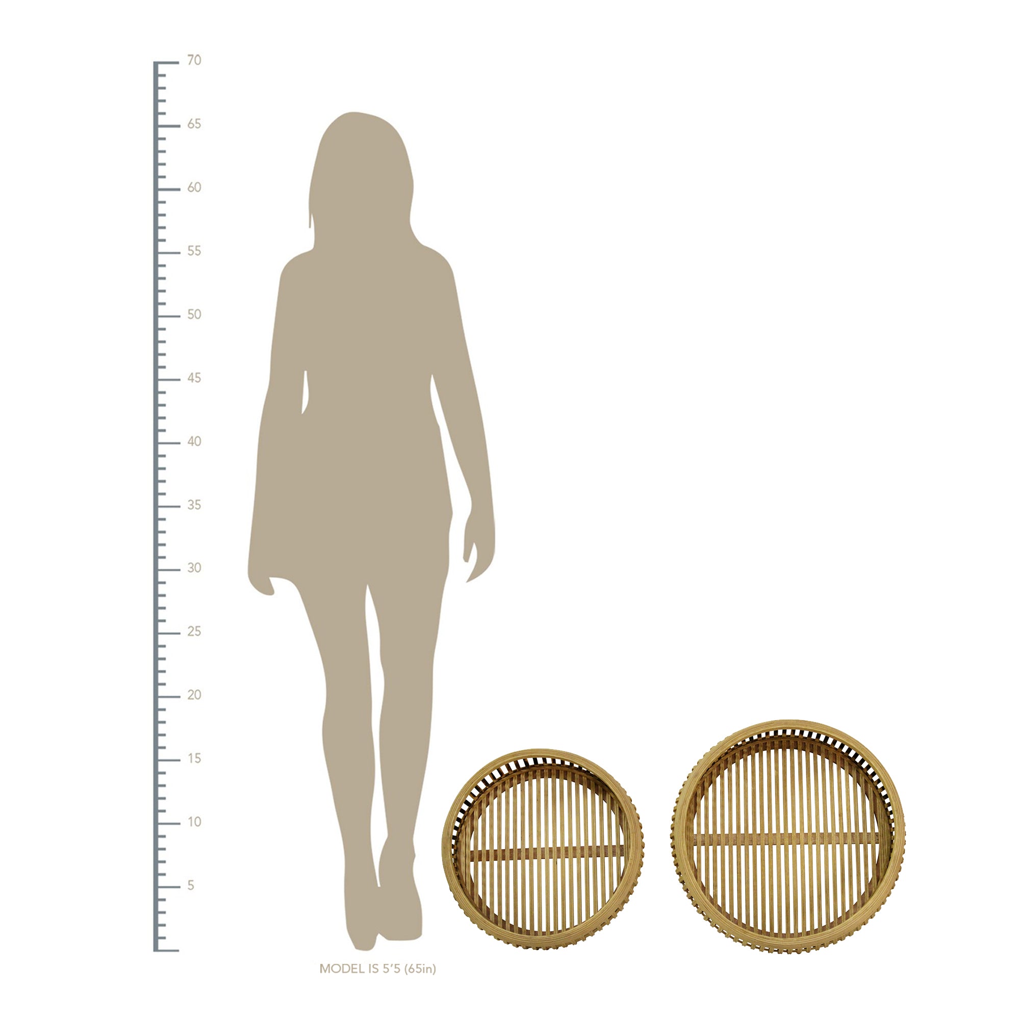 S/2 Handcrafted Tulum Rattan Trays