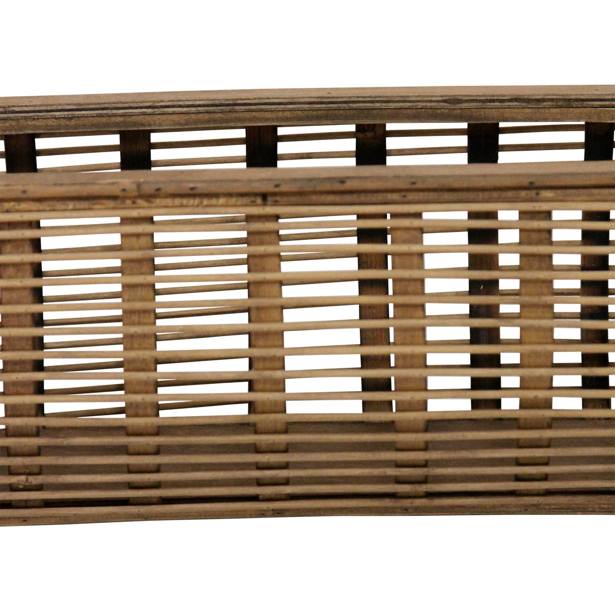 S/2 Carribean style Bamboo & Wood Baskets
