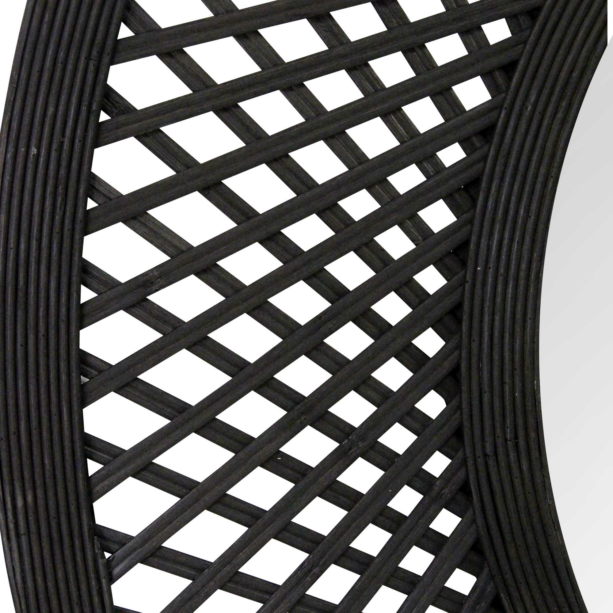 38" Andi Black Woven Rattan Mirror