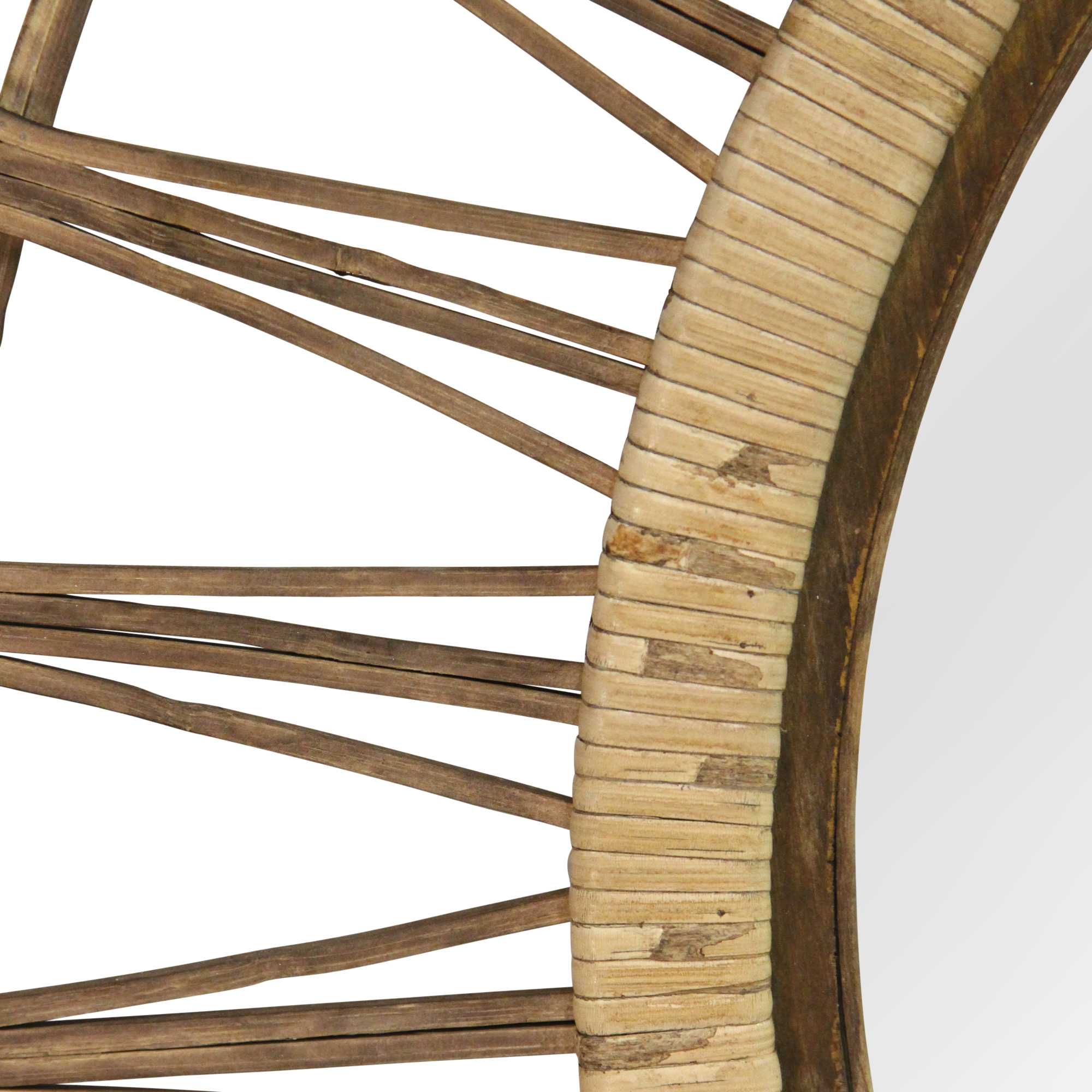 34" Bamboo Tulum Rattan Wall Mirror