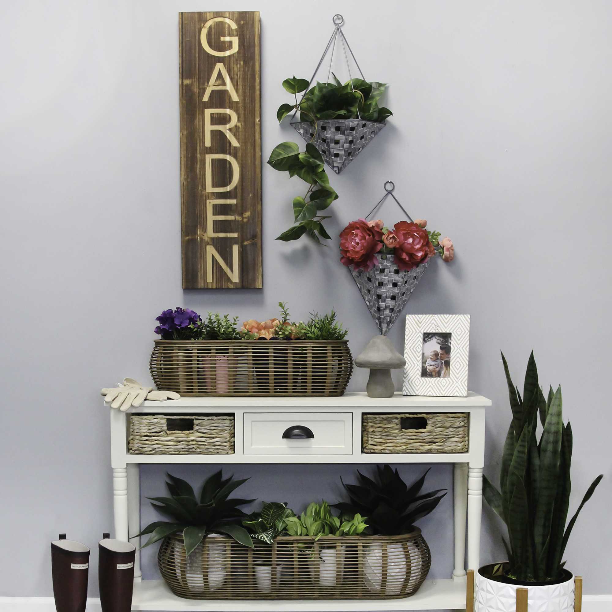 Carved "Garden" Wood Panel Wall Decor