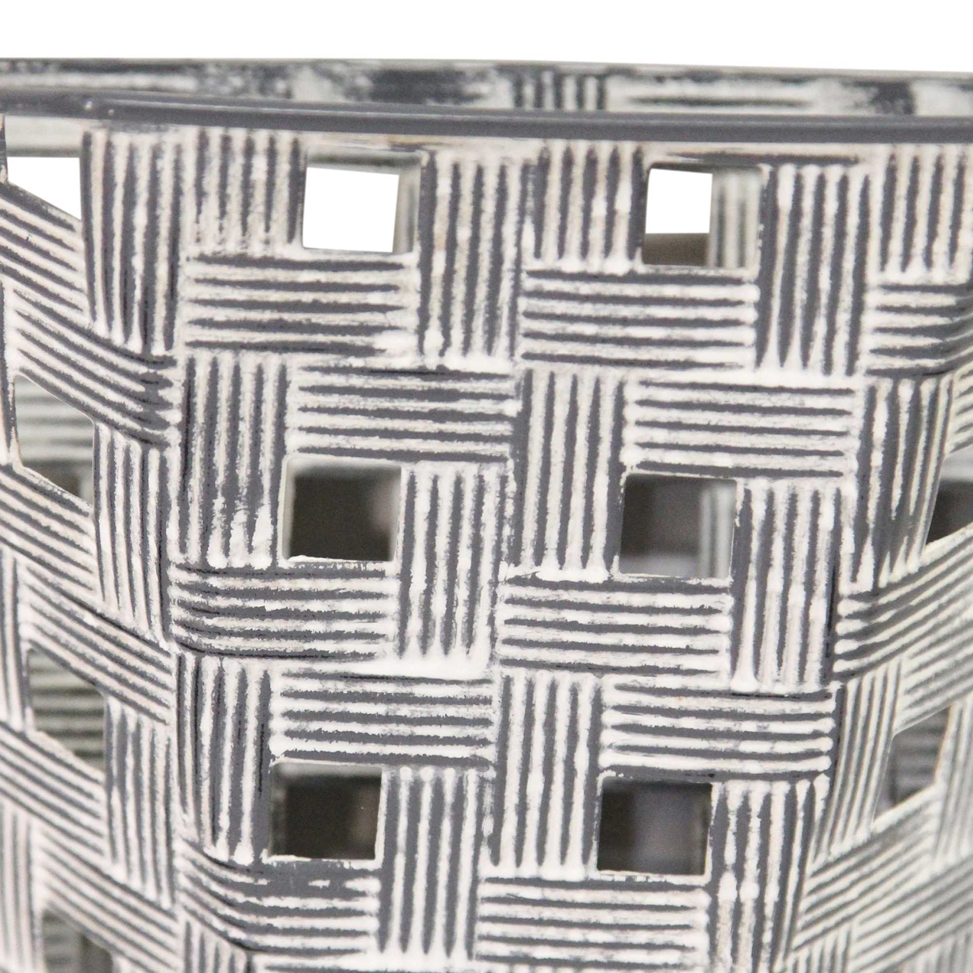 S/2 Distressed White & Metal Wall Planters