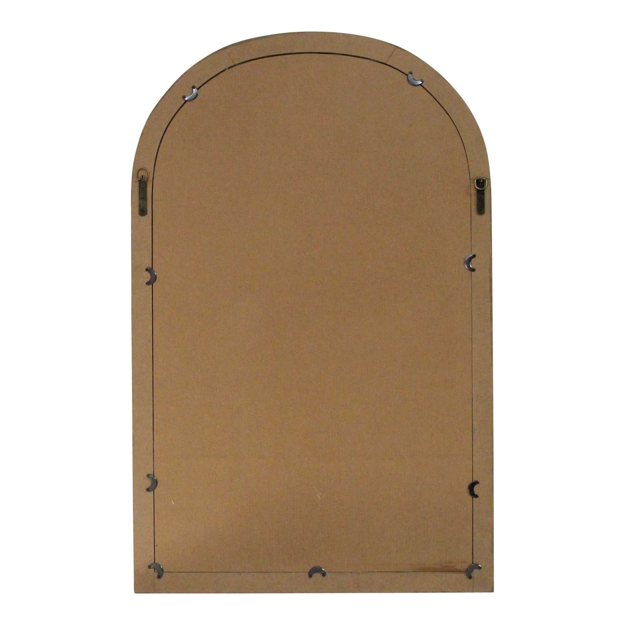 Gate Wood and White Door Mirror with Latch