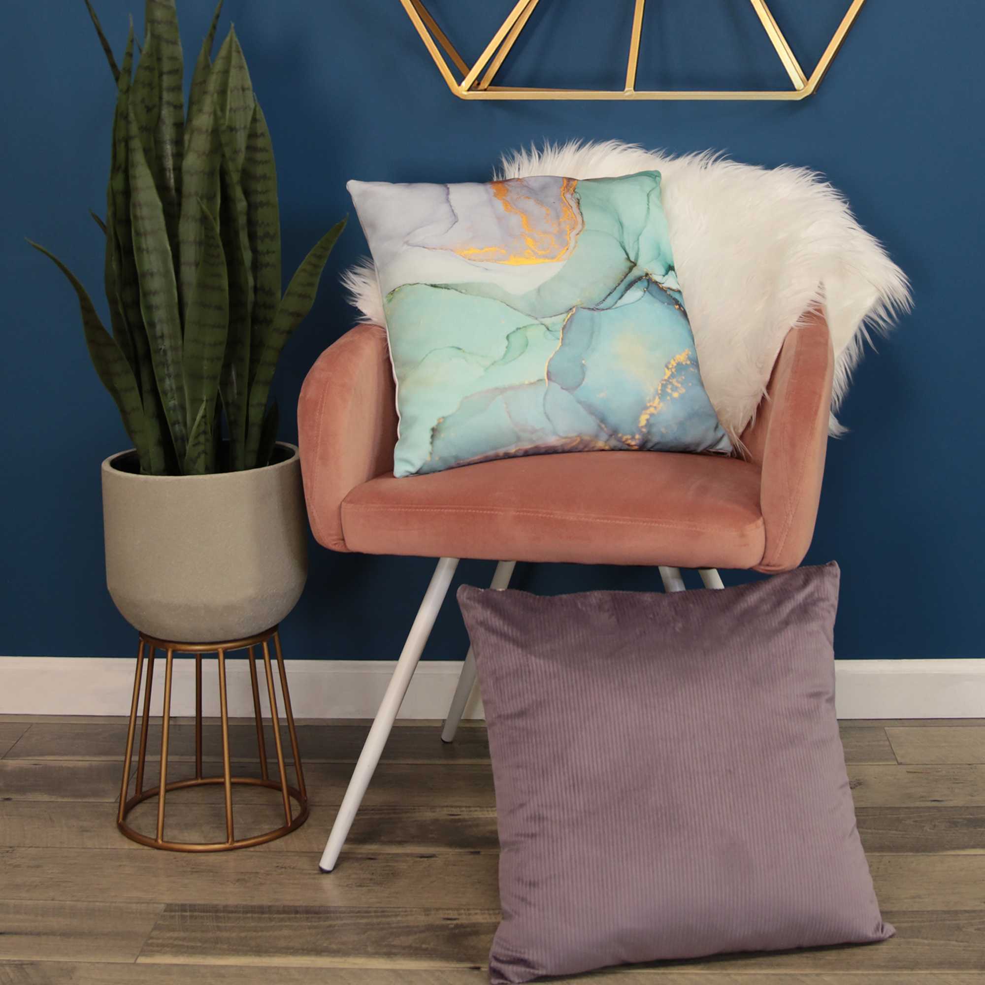 Rose Mauve Textured Velvet Square Pillow