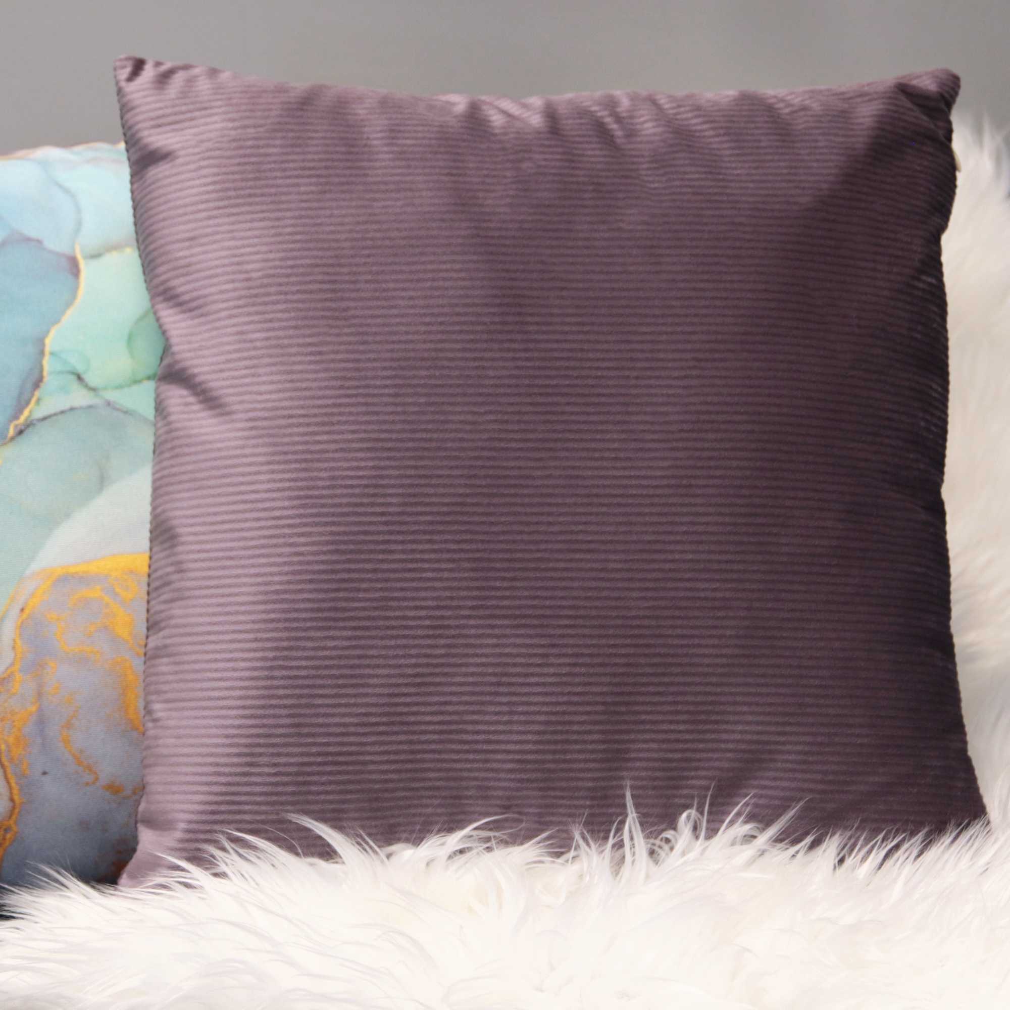 Rose Mauve Textured Velvet Square Pillow