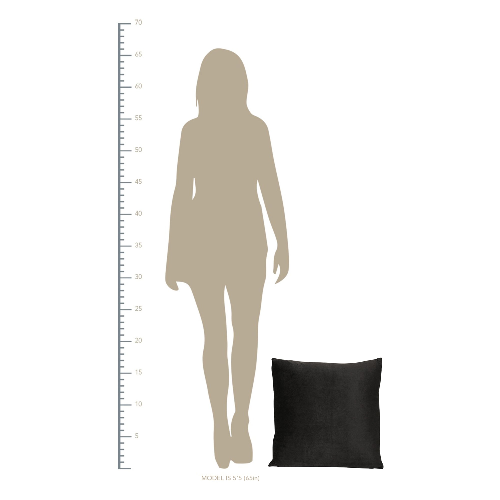 Black Textured Velvet Square Pillow