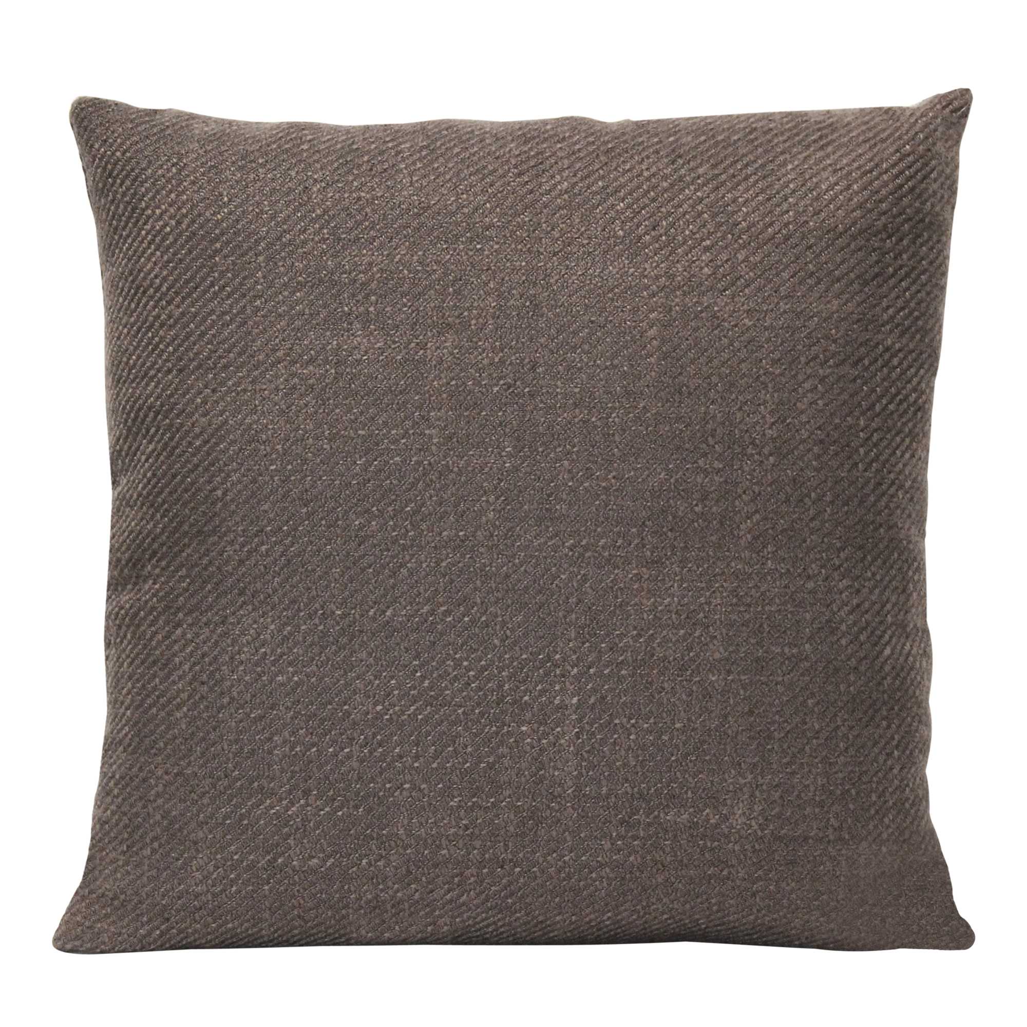 Mocha Brown Tweed Textured Velvet Square Pillow