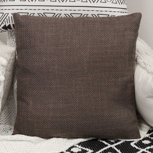 Mocha Brown Tweed Textured Velvet Square Pillow