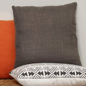 Mocha Brown Tweed Textured Velvet Square Pillow