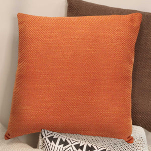 Burnt Orange Tweed Textured Velvet Square Pillow