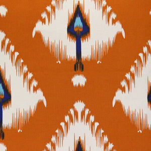 Orange Ikat Design Square Pillow