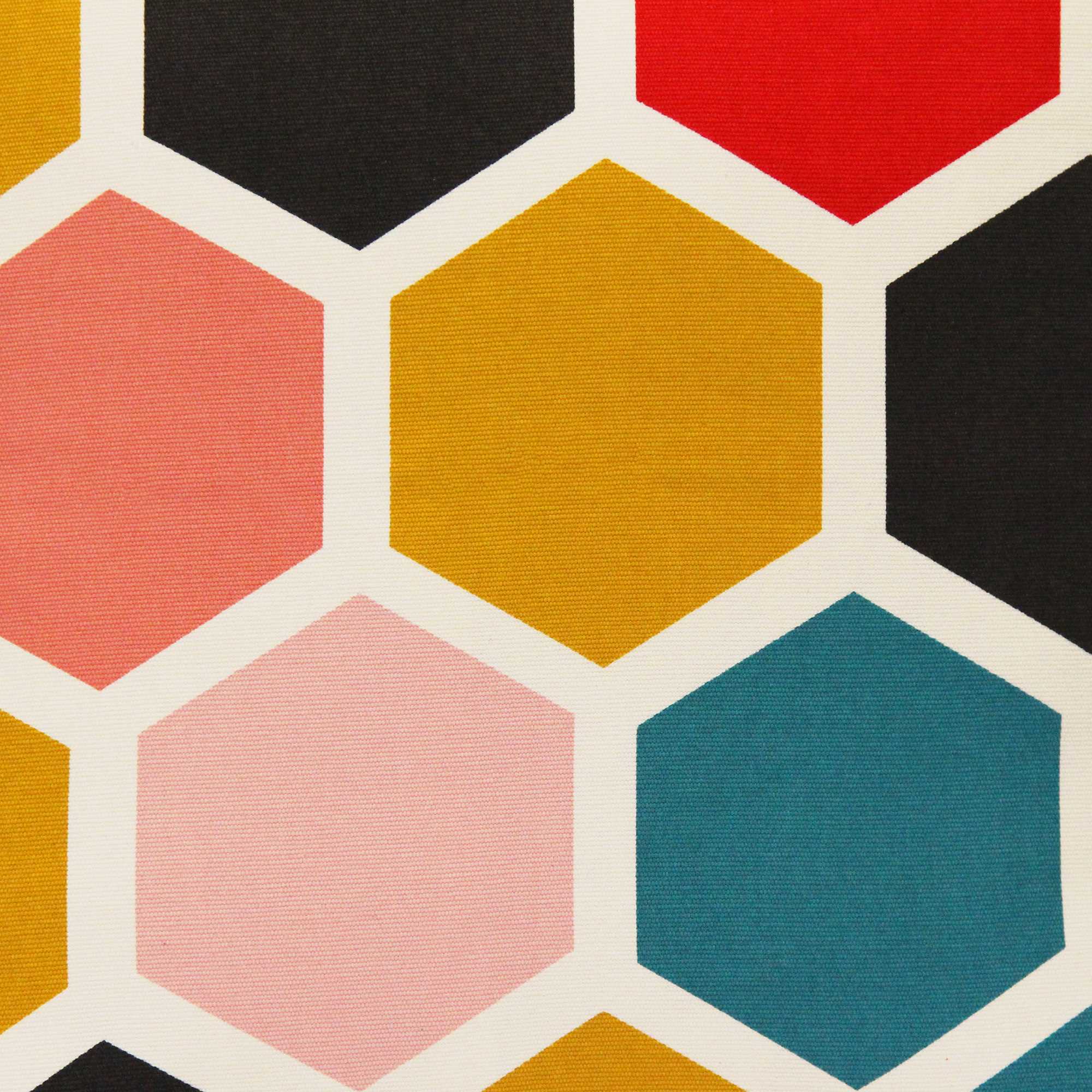 Multi Color Geometric Hexagon Design Square Pillow