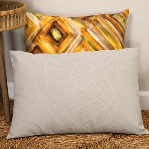 Tonal Grey Abstract Design Velvet Lumbar Pillow
