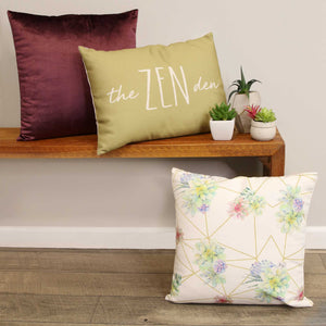 Modern Succulent Abstract Square Pillow