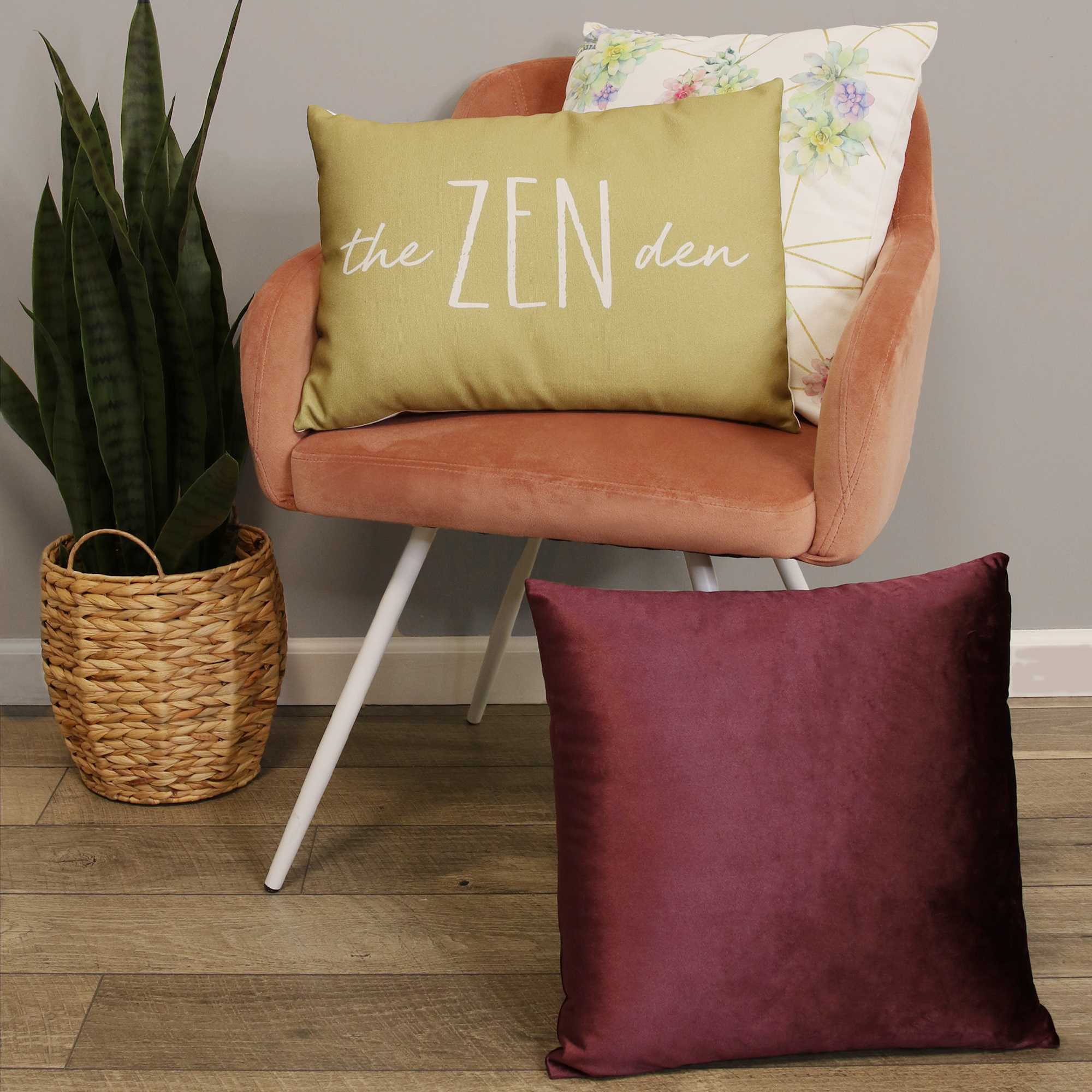 Modern Succulent Abstract Square Pillow