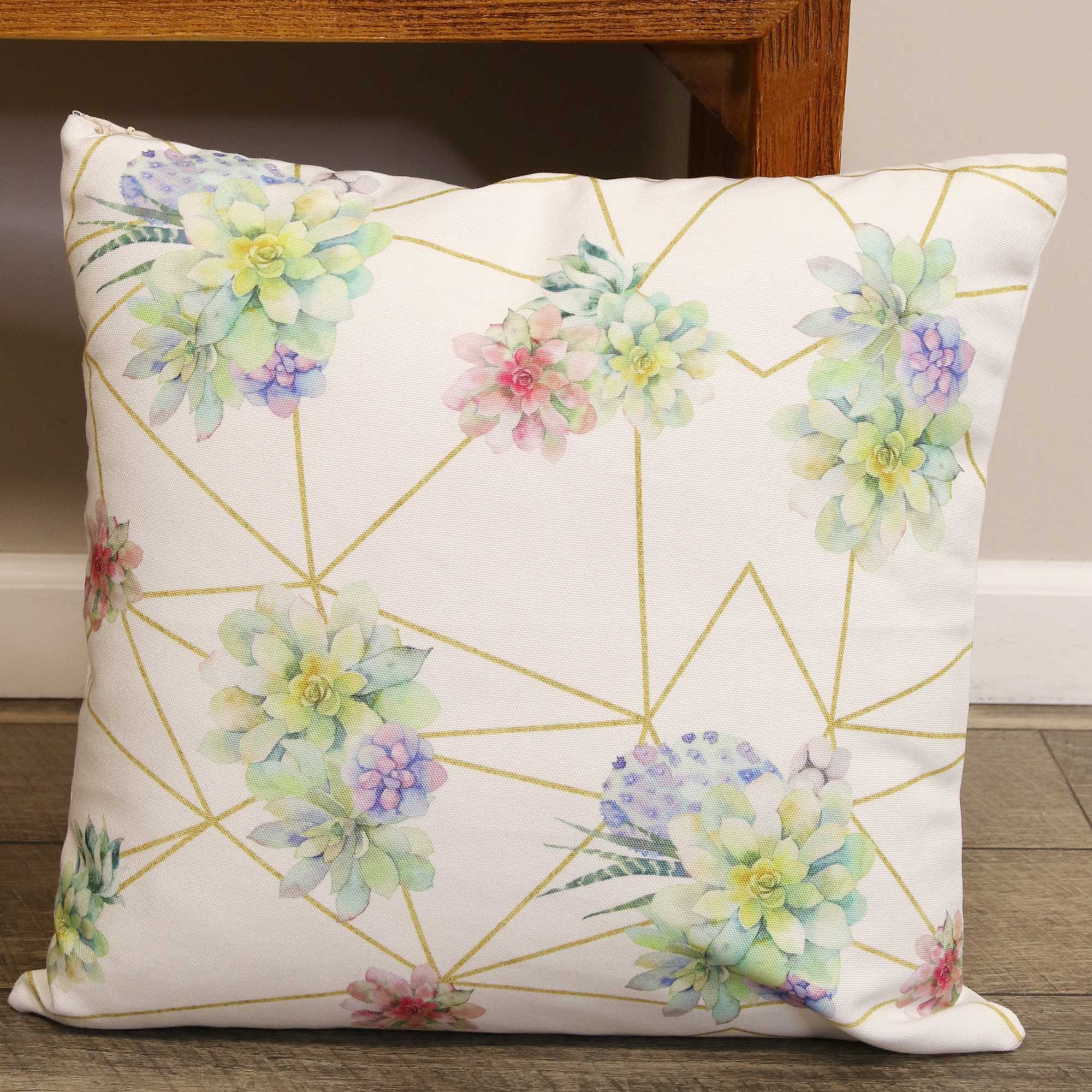 Modern Succulent Abstract Square Pillow