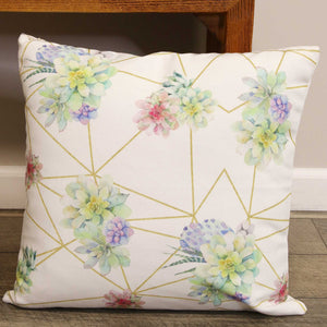 Modern Succulent Abstract Square Pillow