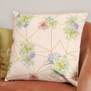 Modern Succulent Abstract Square Pillow
