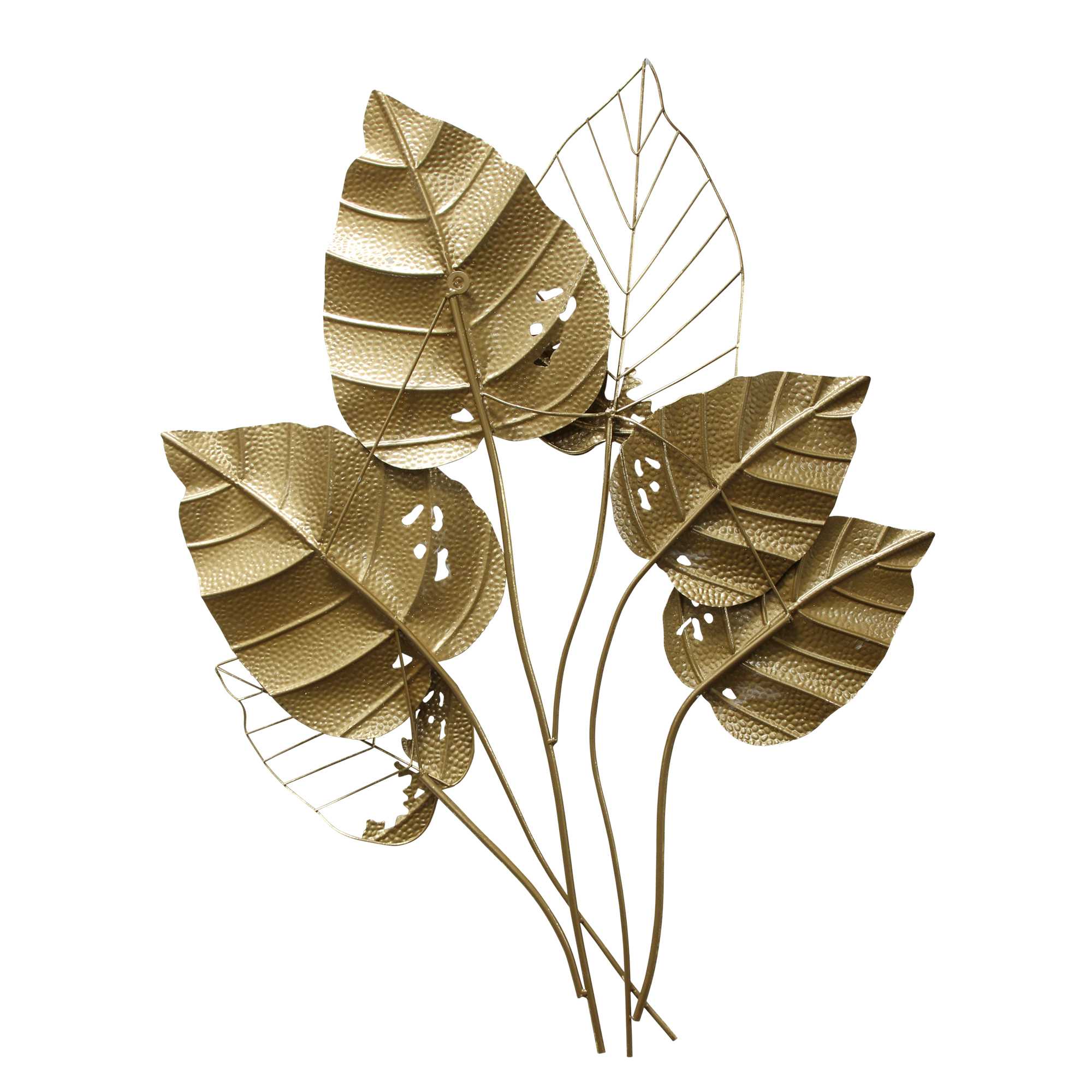 Gold Metal Leaves Wall Decor