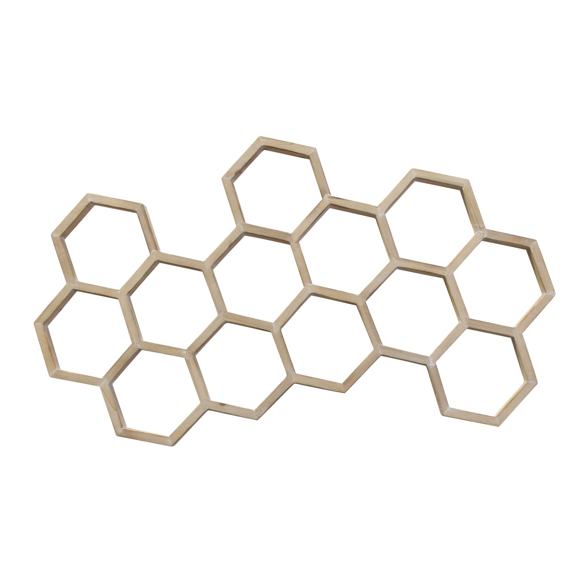 Whitewash Honeycomb Wood Wall Art