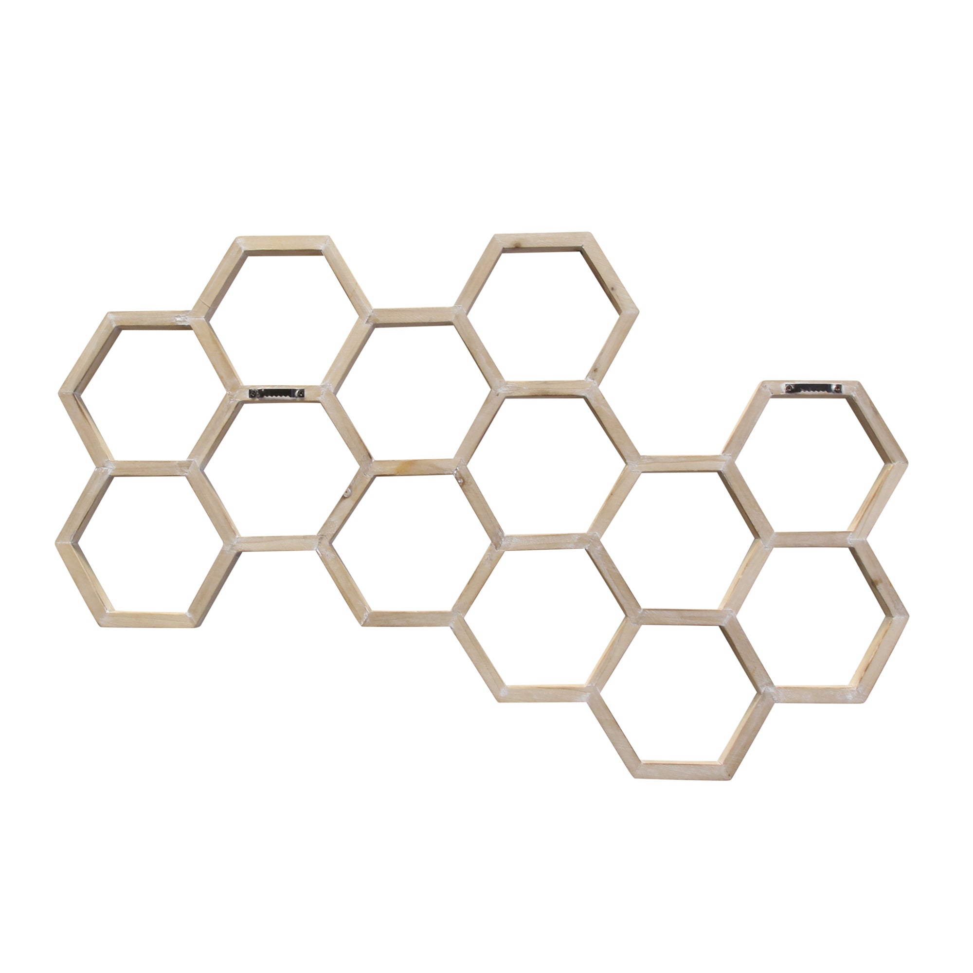 Whitewash Honeycomb Wood Wall Art