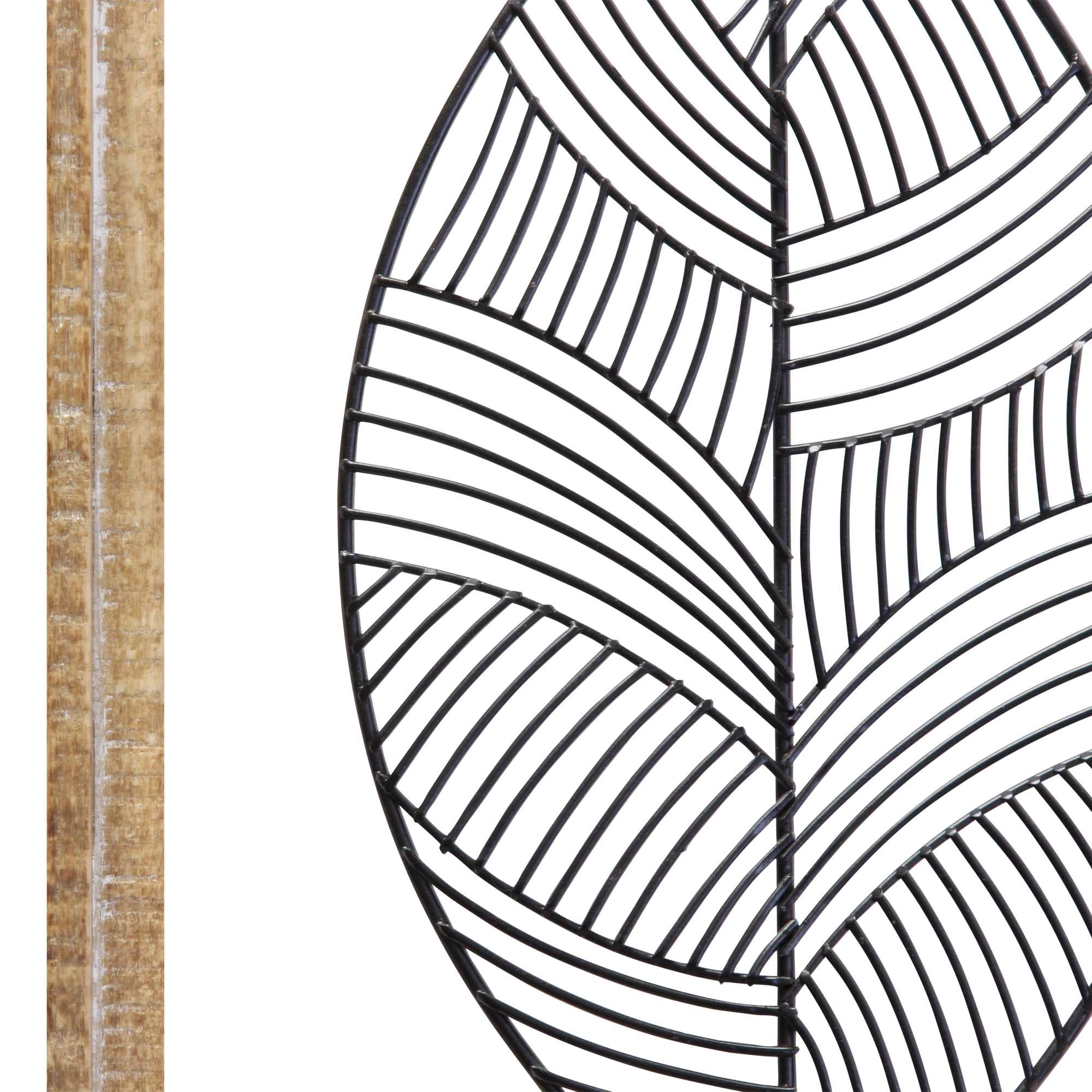 Distressed Outdoor Metal Leaf and Wood Frame Wall Art