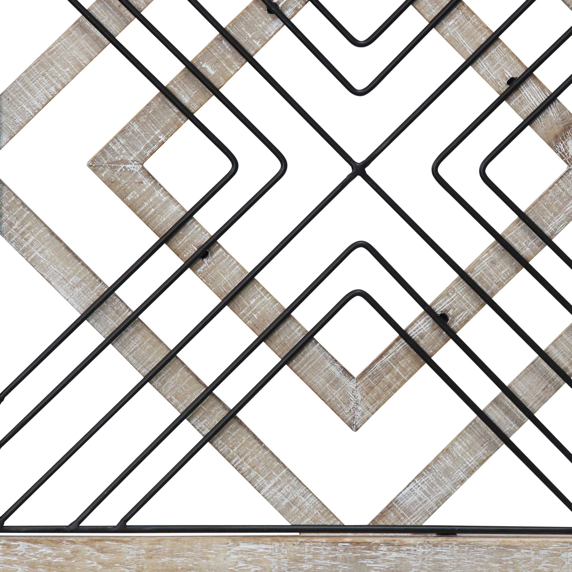 Sqaure Wood & Metal Geometric Plate Wall Decor
