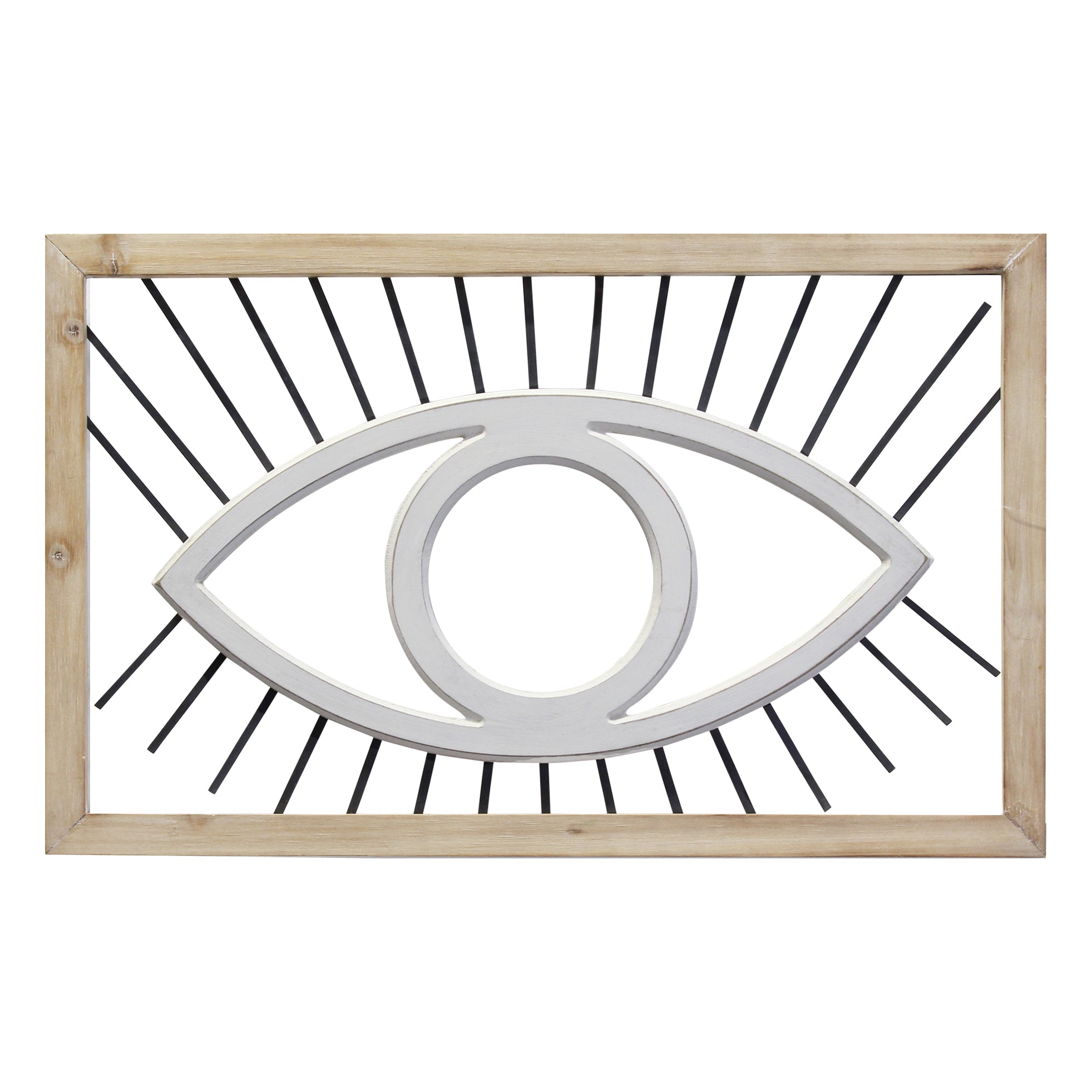 Evil Eye Metal & Wood Frame Wall Art
